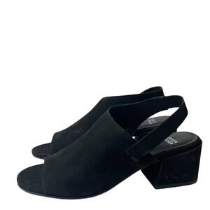 Eileen Fisher Leigh Black Open Toe Women Heel Sandals Size 10